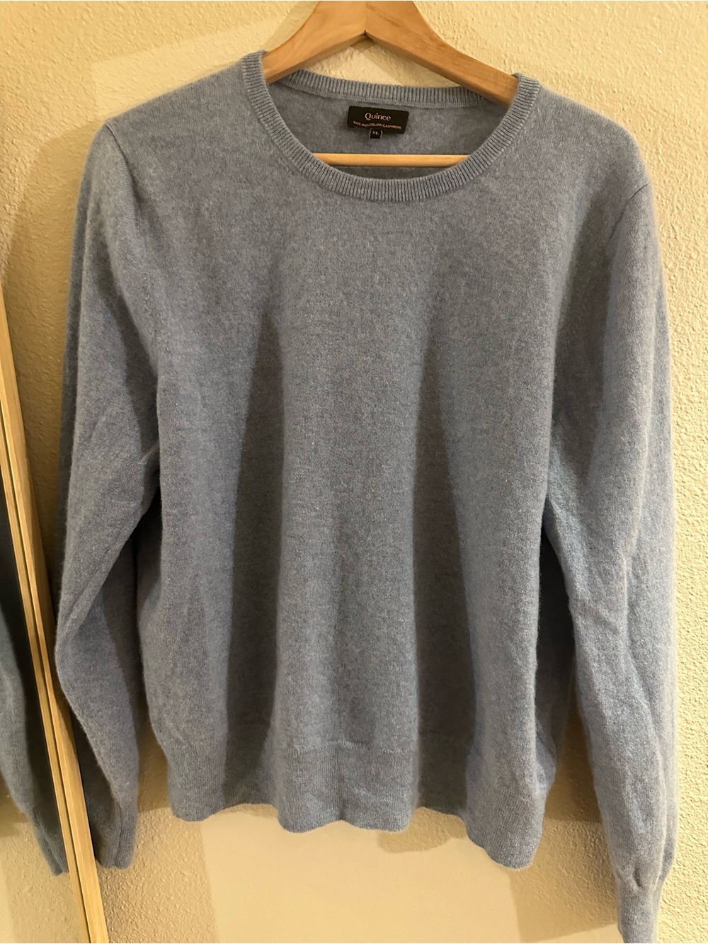 Quince 100% Mongolian Cashmere Light Blue Crewneck Sweater Womens XL